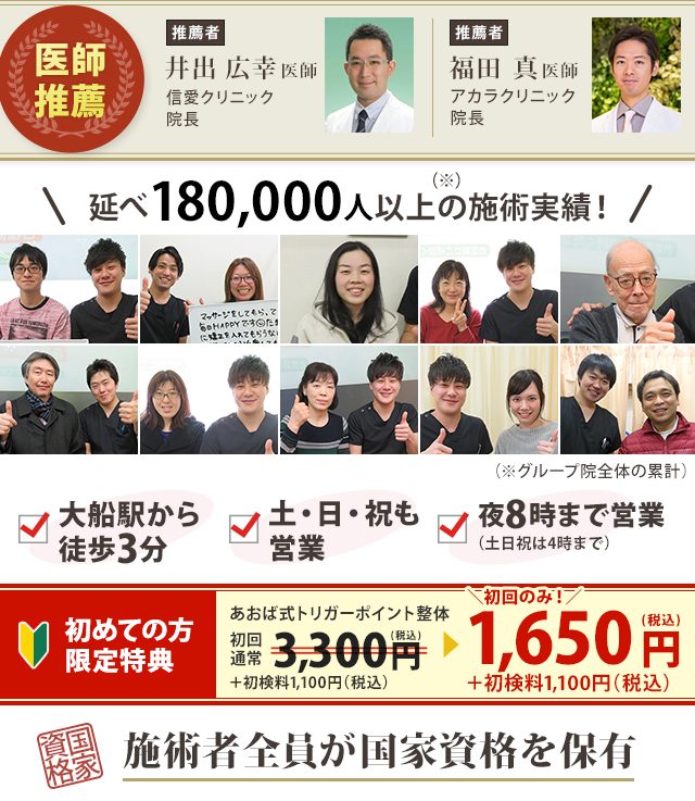 医師の推奨・お客様のお写真・オファー画像